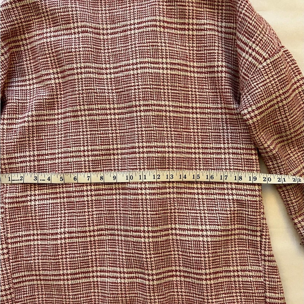 Lunik Pink Checked Tweed Coat Jacket Size Small - Picture 4 of 7